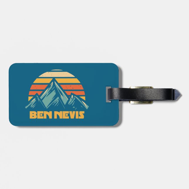 Ben Nevis Retro Turquoise Gepäckanhänger (Rückseite horizontal)