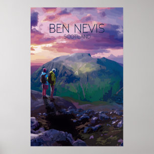 Ben Nevis Schottland Reiseplakat Nacht Poster