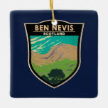 Ben Nevis Scotland Travel Art Vintag Keramikornament<br><div class="desc">Ben Nevis in einem Vektorkunststil. Ben Nevis ist der höchste Berg in Schottland,  Großbritannien und den Britischen Inseln.</div>