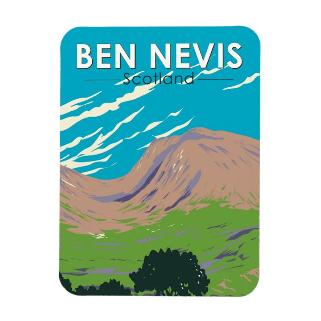 Ben Nevis Scotland Travel Art Vintag Magnet (Vertikal)