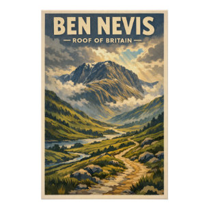 Ben Nevis, Vereinigtes Königreich, in klassischem Poster