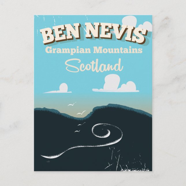 Ben Nevis Vintage Reiseplakat Postkarte (Vorderseite)
