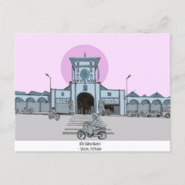 Ben Thanh Market Saigon Vietnam Illustration Postkarte