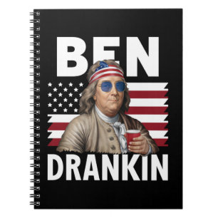 Ben trank Bier 4. Juli Vintage-Flagge Lustig Notizblock