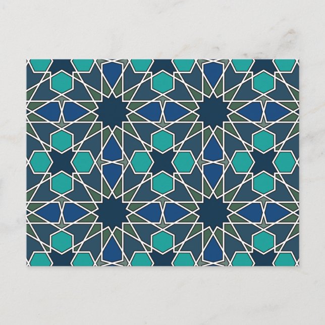 Ben Yusuf Madrasa Geometric Pattern 0-0-7 Postkarte (Vorderseite)