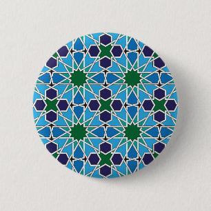 Ben Yusuf Madrasa geometrisches Patterrn 10 Button