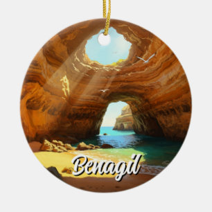 Benagil Caves Algarve Portugal Postcard Keramik Ornament