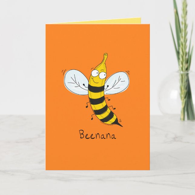 Benana - Funny Bee Banana Grußkarte Karte (Vorderseite)