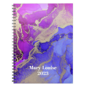 Benannt Abstrakt Pink Lila Gold Art Notebook Notizblock