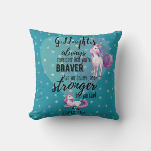 Benannt GODAUGHTER Motivierend Zitat Einhorn Aquam Kissen