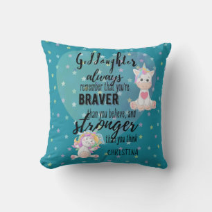 Benannt GODAUGHTER Motivierend Zitat Einhorn Aquam Kissen