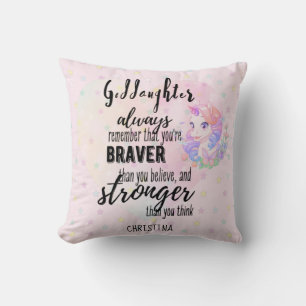 Benannt GODAUGHTER Motivierend Zitat Einhorn Rosa Kissen
