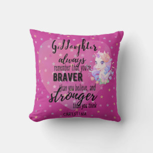 Benannt GODAUGHTER Motivierend Zitat Einhorn Rosa Kissen