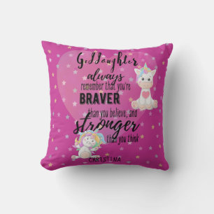 Benannt GODAUGHTER Motivierend Zitat Einhorn Rosa Kissen