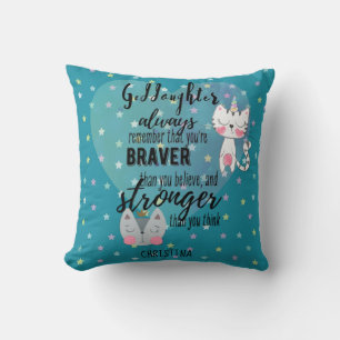 Benannt GODAUGHTER Motivierend Zitat Niedliche Kat Kissen