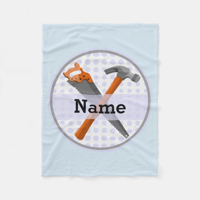 Benannt Personalisiert Tools Design für Jungen. Fleecedecke (Vorderseite)