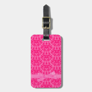 Benannte Damask Hot Rosa Gepäckmarke Gepäckanhänger