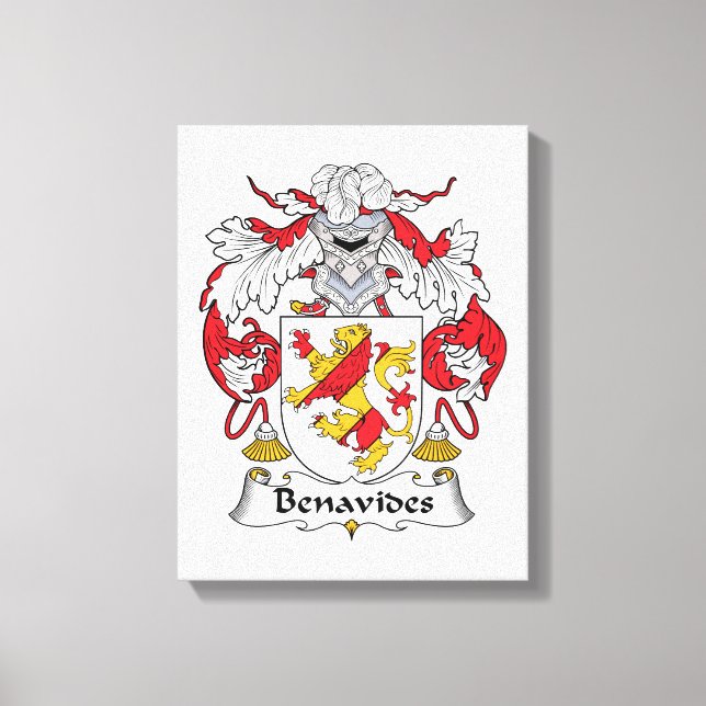 Benavides Familienwappen Leinwanddruck (Vorderseite)