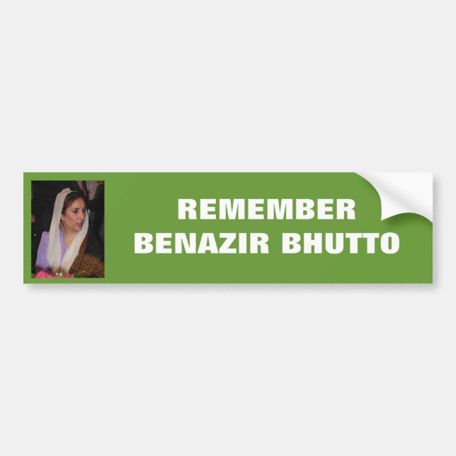 Benazir Bhutto Autoaufkleber #1 mit Foto (Vorne)