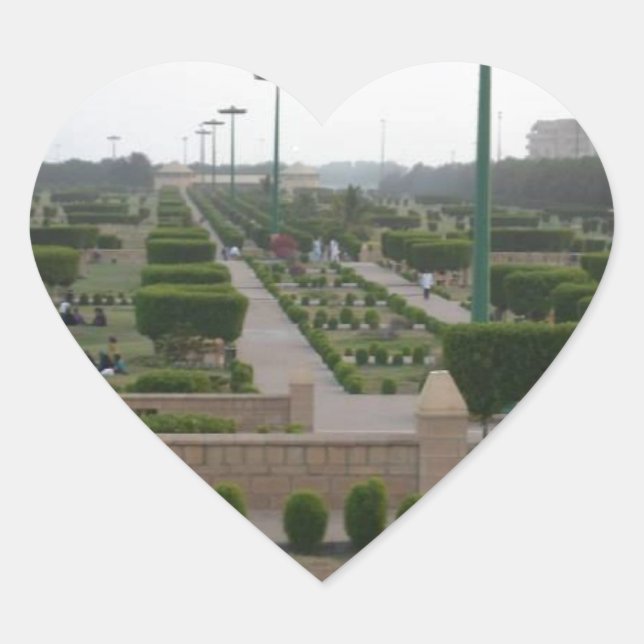 Benazir Park Landschaftliche Landschaft Principe Herz-Aufkleber (Vorderseite)