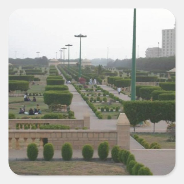 Benazir Park Landschaftliche Landschaft Principe Quadratischer Aufkleber (Vorderseite)
