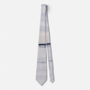 Bench On Snow Covered Hill Neck Tie Krawatte