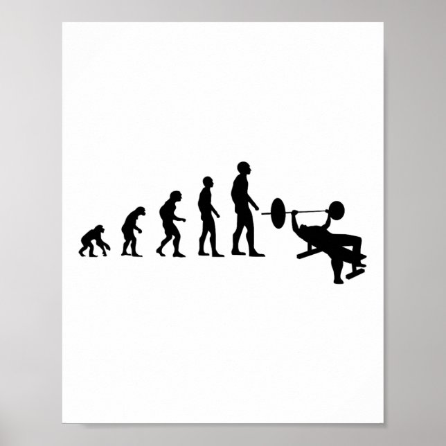 Bench Press Bodybuilding Funny Evolution Strength  Poster (Vorne)