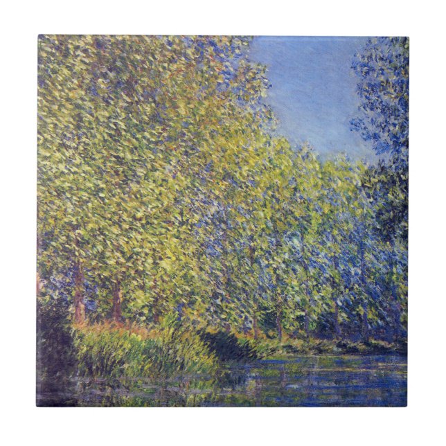 Bend in Epte River bei Giverny von Claude Monet Fliese (Vorderseite)