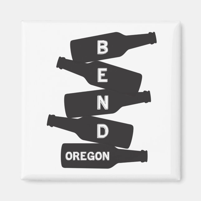 Bend Oregon Beer Flaschenstapel Logo Magnet (Vorne)