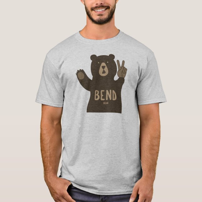 Bend Oregon Friedensbär T-Shirt (Vorderseite)