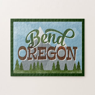 Bend Oregon Fun Retro Snowy Mountains