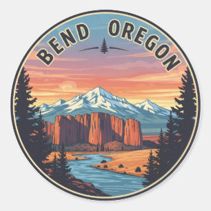 Bend Oregon Küste Reise Postkarte Runder Aufkleber