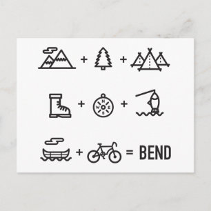 Bend Oregon Outdoor Aktivitäten Gleichung Postkarte