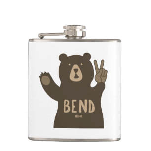 Bend Oregon Peace Bear Flachmann