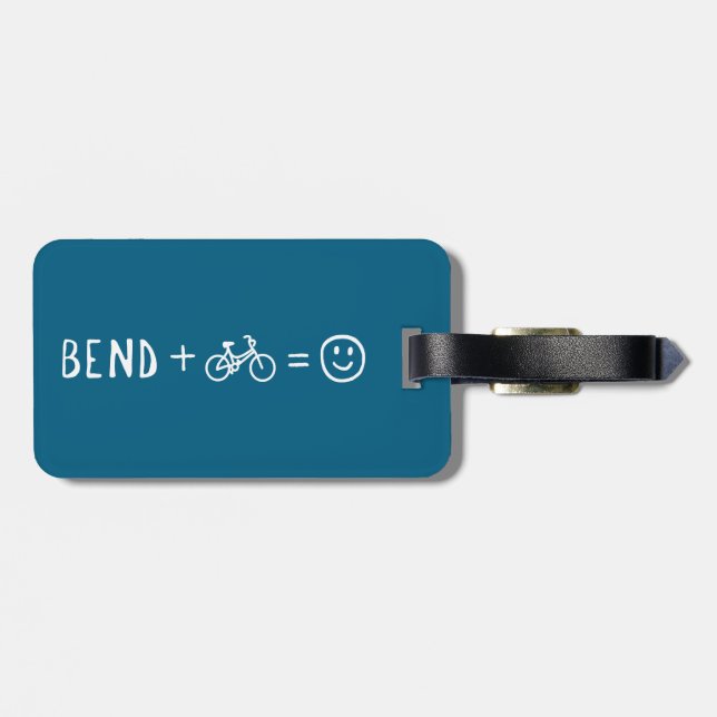 Bend Oregon Plus Bikes Macht Dich Glücklich Gepäckanhänger (Rückseite horizontal)