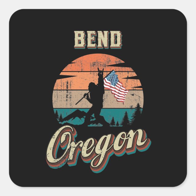 Bend Oregon Quadratischer Aufkleber (Vorderseite)