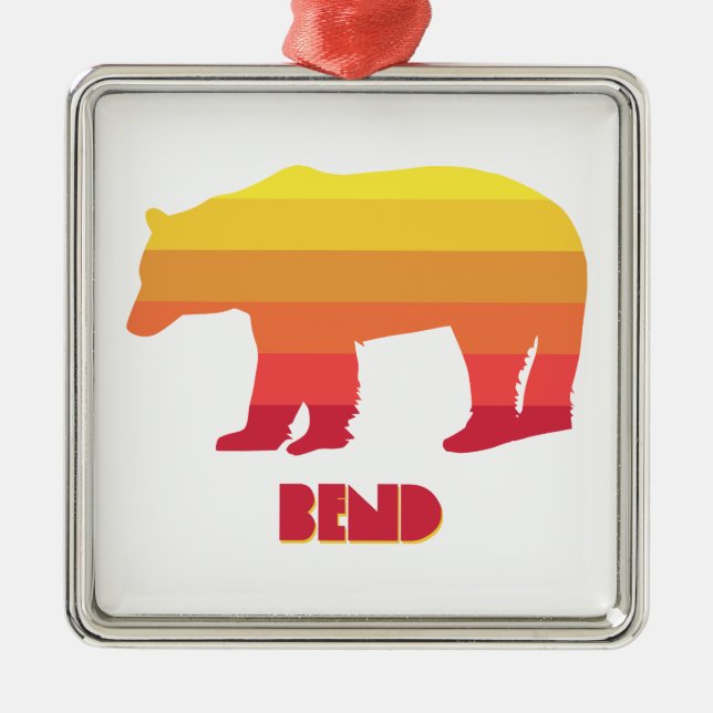 Bend Oregon Rainbow Bear Ornament Aus Metall (Vorne)