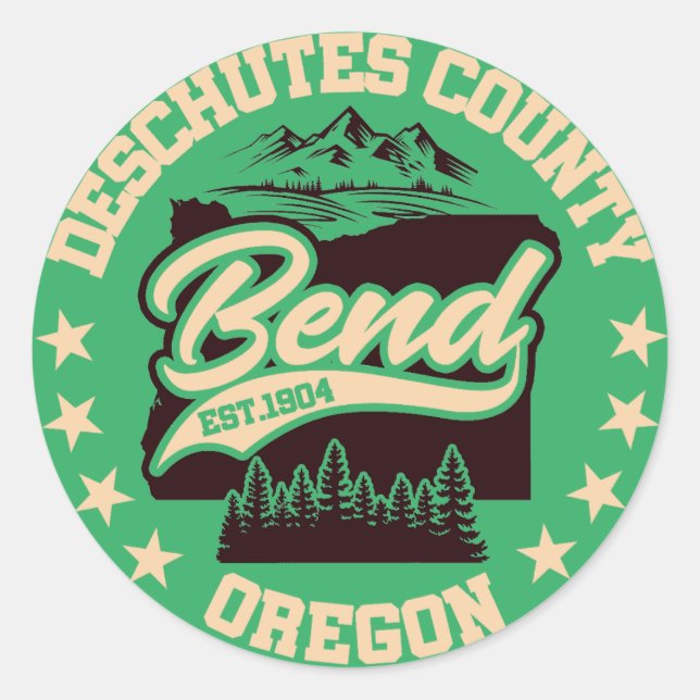 Bend, Oregon Runder Aufkleber (Vorderseite)