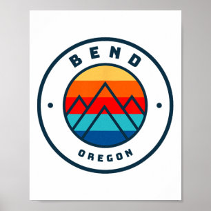 Bend Oregon Skifahren Snowboarden Ski Familienausf Poster