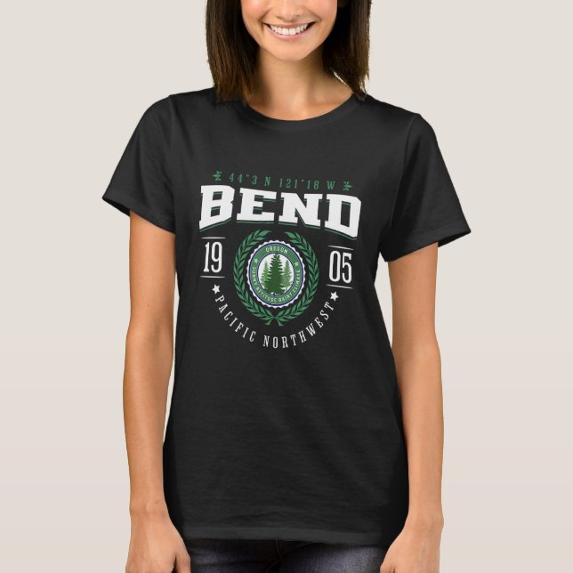 Bend Oregon State Pine Tree OR Souvenir Retro T-Shirt (Vorderseite)