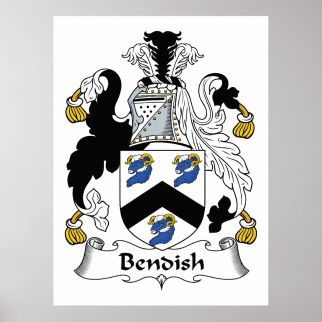 Bendish Familienwappen Poster (Vorne)
