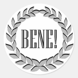 Bene! Gute Arbeit! Runder Aufkleber