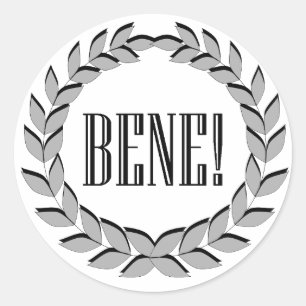 Bene! Guter Job! Runder Aufkleber