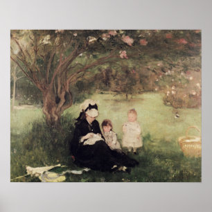 Beneath the Lilac at Maurecourt, 1874 Poster