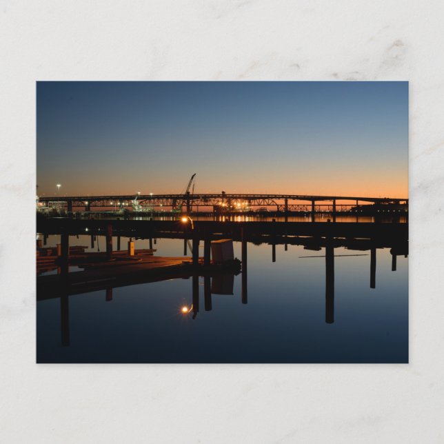 Benecia Brücke und Martinez Marina bei Sonnenaufga Postkarte (Vorderseite)