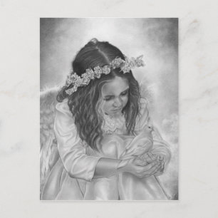 Bénédiction de colombe fille ange Carte postale