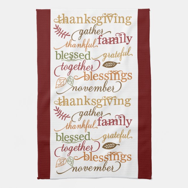 Bénédiction de Thanksgiving Serviette de cuisine B (Vertical)
