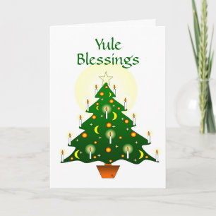 Bénédiction de Yule avec Yule Tree Pagan carte Wic