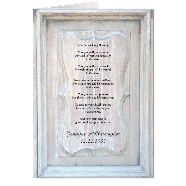 Bénédiction Mariage Apache, Vieille Porte En Bois (Devant)