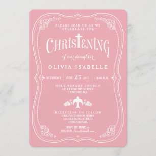 Bénédiction pour bébé fille Christening Invitation